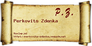 Perkovits Zdenka névjegykártya